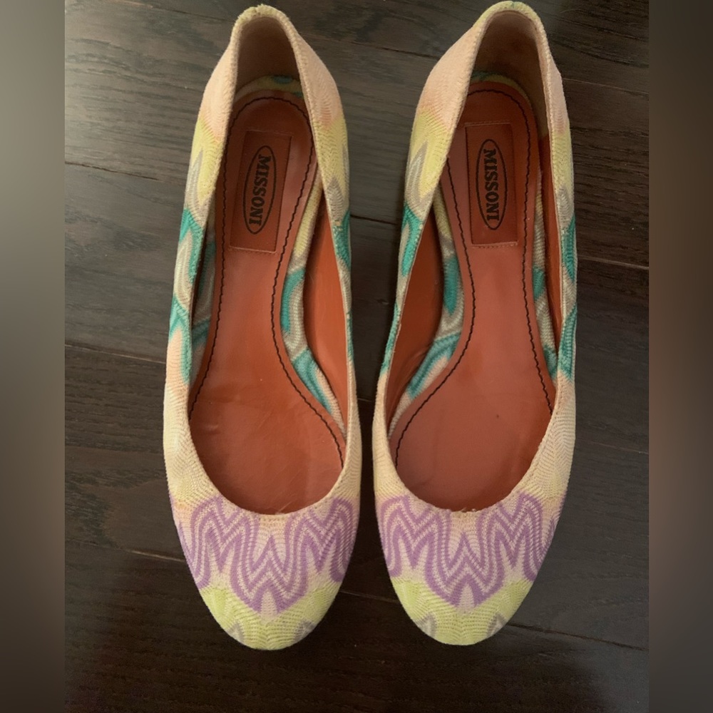 Missoni ballet flats crotchet pastel